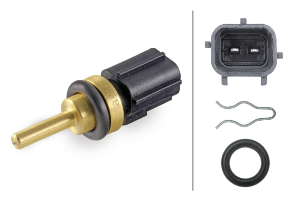 HELLA 6PT 013 113-231 Sensor, Kühlmitteltemperatur - 2-polig - geclipst