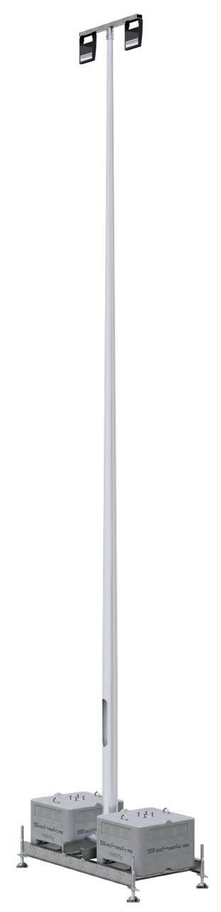 Schake 3531100A-IF-SET Lampenmast SET  aus Aluminium 10 Meter Alu-Mast Lichtfarbe: 3000 K, insektenfreundlich