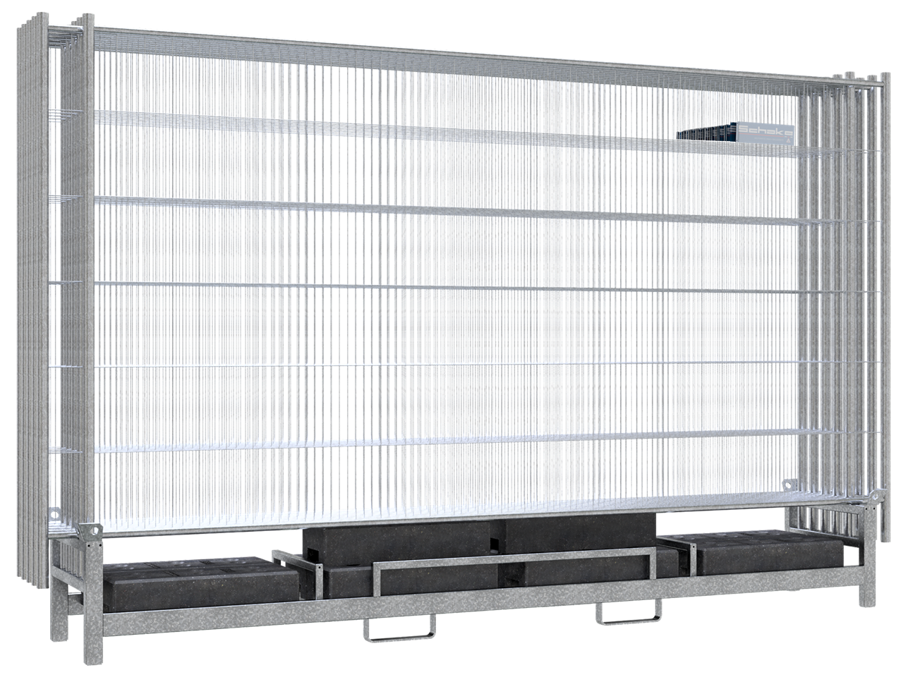 Schake 3B212T-10-SET1 SET mit 10 Bauzäunen und Fußplatten auf Twinpalette Mobilzaun ,,Light