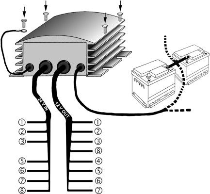 HELLA 5DS 008 125-001 Fahrzeugapplikationen, zwischen Zugfahrzeug und Trailer, sind vor dem Festeinbau mit Stecker 24V und Kupplung 12V zu prüfen; insbesondere bei Zugfahrzeugen, die mit einer Lampenausfallkontrolle ausgestattet sind.