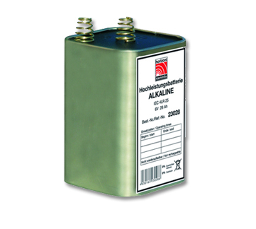 Alkalische Blockbatterie, 4R25, 6 Volt / 20 Ampere, Set = 20 Stück