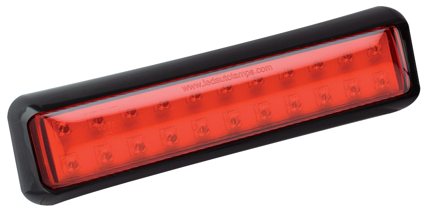 LED Rückleuchte, Serie 200, Nebelschlussleuchte, Slimline, schwarzer Aufbaurahmen