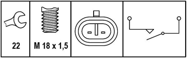 HELLA 6ZF 008 621-301 Schalter, Rückfahrleuchte