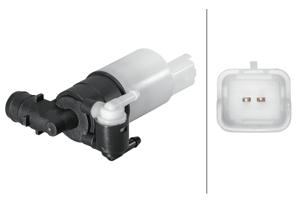 HELLA 8TW 006 848-161 Waschwasserpumpe, Scheibenreinigung - 12V - elektrisch - Anschlussanzahl: 2