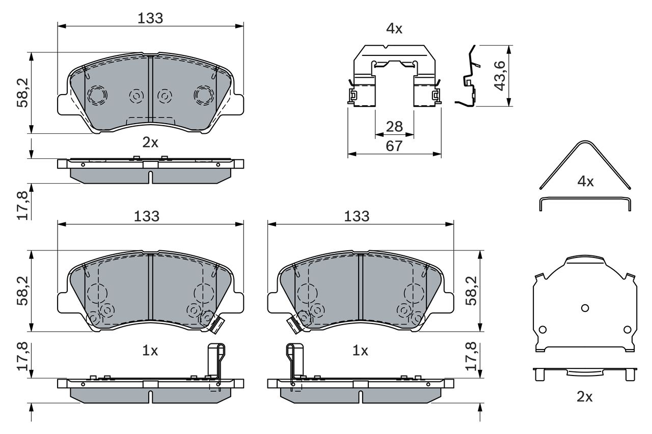 Bosch 0986424951 Bremsbelagsatz, Scheibenbremse