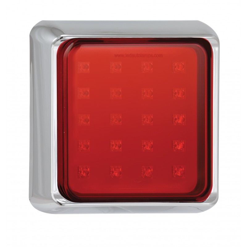 baetz LED Nebelschlussleuchte, Serie 125, verchromt, 12/24 Volt, 145 mm x 145 mm, ECE geprüft