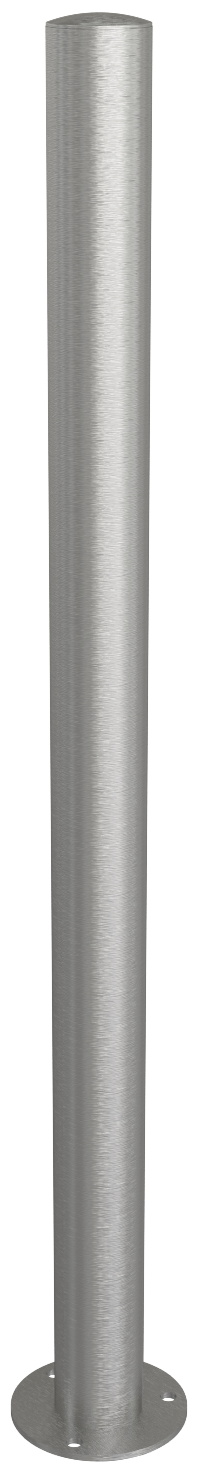 Schake 4062P Edelstahlpfosten Ø 60 mm  ortsfest, für Dübelbefestigung

mit Bodenplatte Ø 120 x 5 mm ohne Verschluss ohne Öse