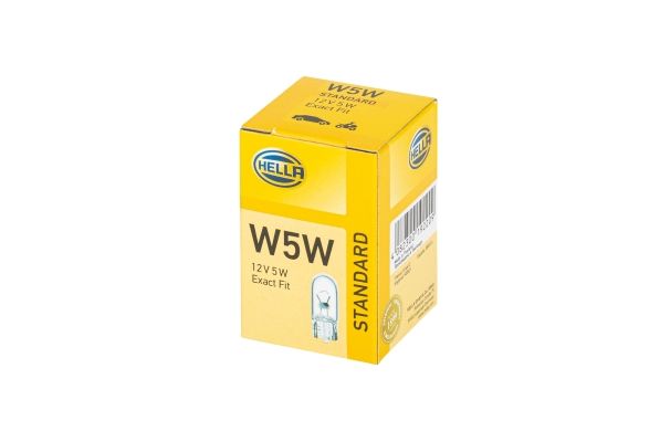 HELLA 8GP 003 594-121 Glühlampe - W5W - Standard - 12V - 5W - Sockelausführung: W2,1x9,5d - Schachte