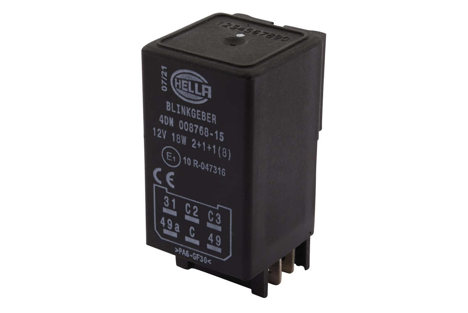 10106494a_AM0 HELLA 4DN 008 768-151 Blinkgeber - 12V - 6-polig - elektronisch - mit Halter/mit Zubehör