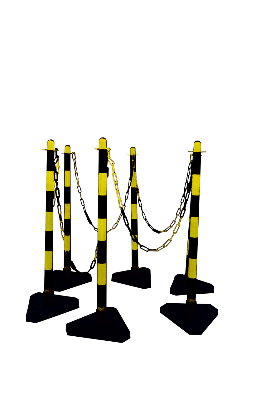 Schake 4040KBSSET Kettenständer SET  gelb/schwarz mit Beton gefülltem dreieckigen Fuß aus Kunststoff,

Seitenlänge 300 mm

gelb/schwarz