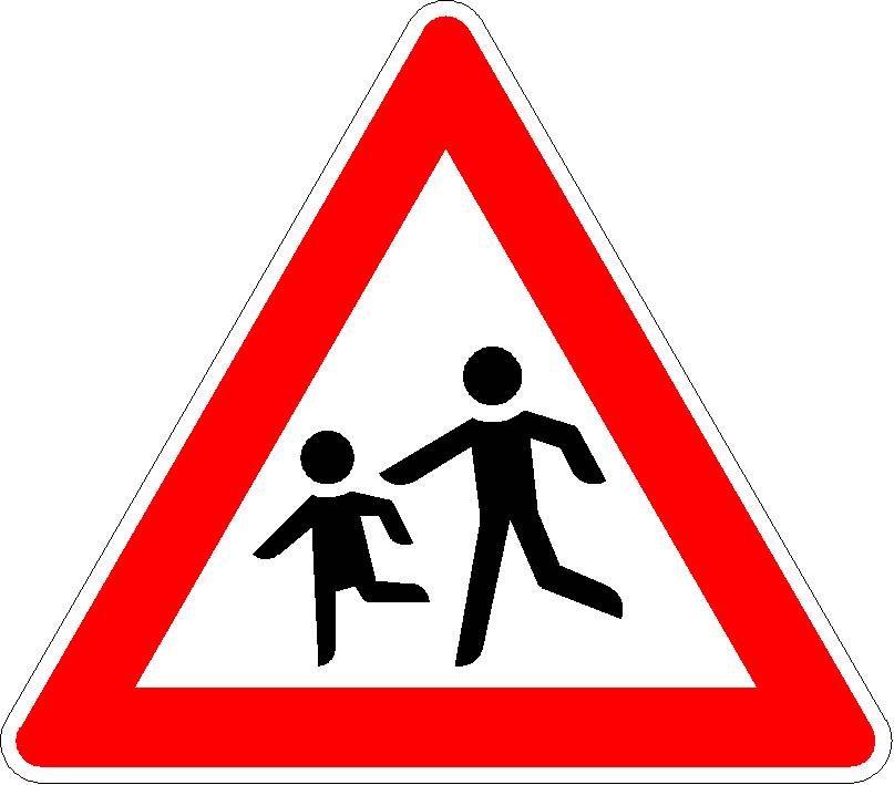 Verkehrszeichen Kinder, Aufstellung rechts