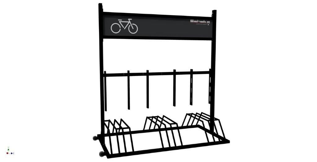 Schake 420_80B Mobiler Fahrradständer  mit Werbeschild Model Basis:

ohne Steckdosen