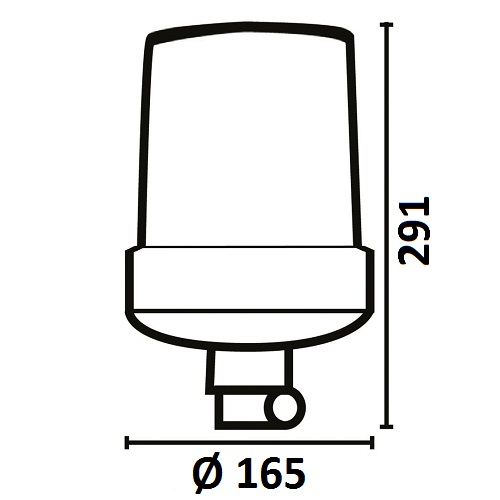 LED-Kennleuchte-Saturn-A-gelb-Zeichnung LED Kennleuchte Saturn A Zeichnung