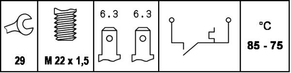 HELLA 6ZT 007 800-041 Temperaturschalter, Kühlerlüfter