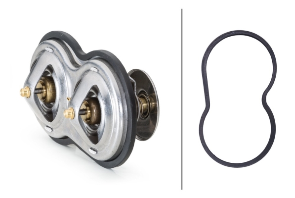 HELLA 8MT 358 083-071 Thermostat, Kühlmittel - Öffnungstemperatur: 83.83°C - mit Dichtungen