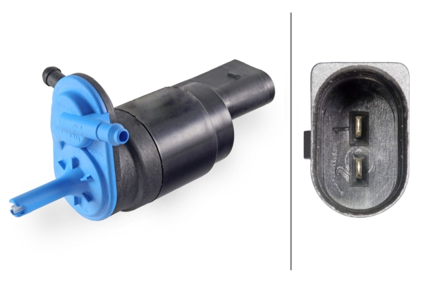 HELLA 8TW 006 847-021 Waschwasserpumpe, Scheibenreinigung - 12V - elektrisch - Dualpumpe - Steckerge