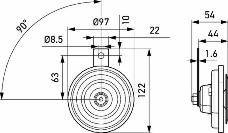 HELLA 3AL 002 952-811 Horn