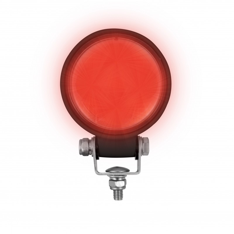 LED Arbeitsscheinwerfer, Serie Blackline, Rot, Rund, 12 Watt, 12/24 Volt, Flutlicht