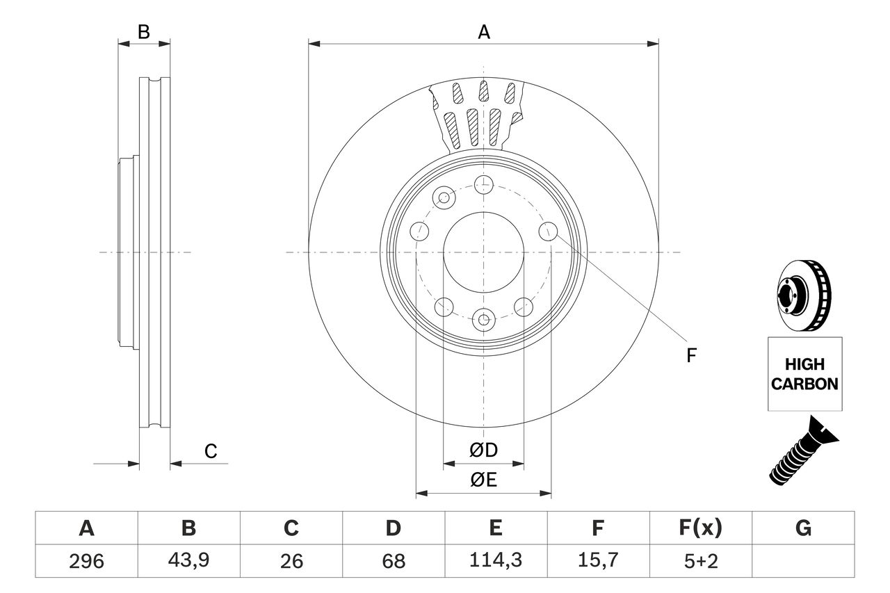 Bosch 0986479551 Bremsscheibe