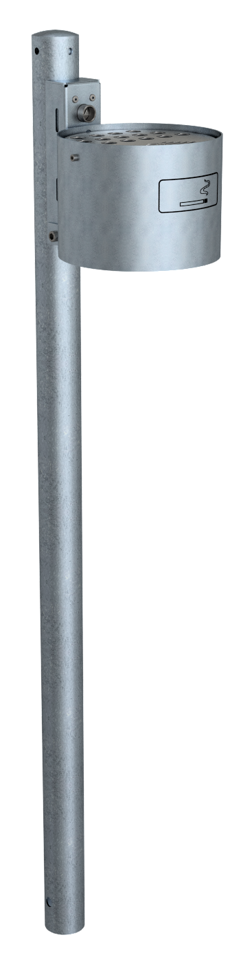 Schake 4166 Rundascher zur  Wand- und Pfostenbefestigung feuerverzinkt mit Standpfosten Ø60x1300mm