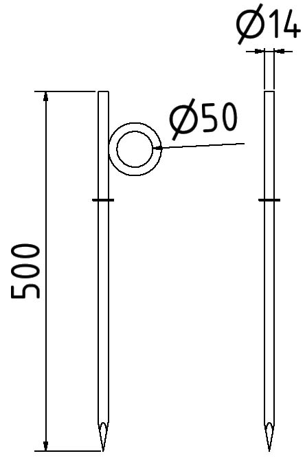 0e068fad-06c6-4245-a739-3587792a50ab Schake 301405ST Stacheldraht Erdnagel Ø14mm, Länge: 500mm