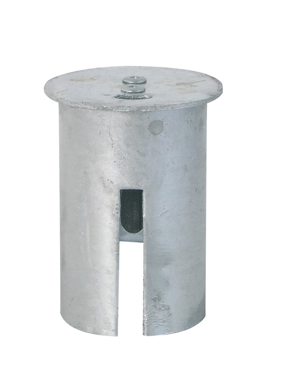 Schake 476_21 Abdeckkappe für Pfosten feuerverzinkt für Ø 76 mm Pfosten mit Federverschluss passend für Bodenhülse Art.-Nr. 476.40

zu öffnen mit Universalschlüssel Art.-Nr. 470.40