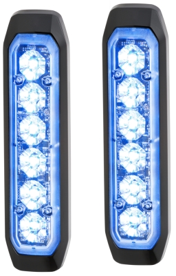 HELLA 2XD 014 592-001 LED-Blitz-Kennleuchte - BST-Slim - 12/24V - blau - Anbau/geschraubt - glasklar