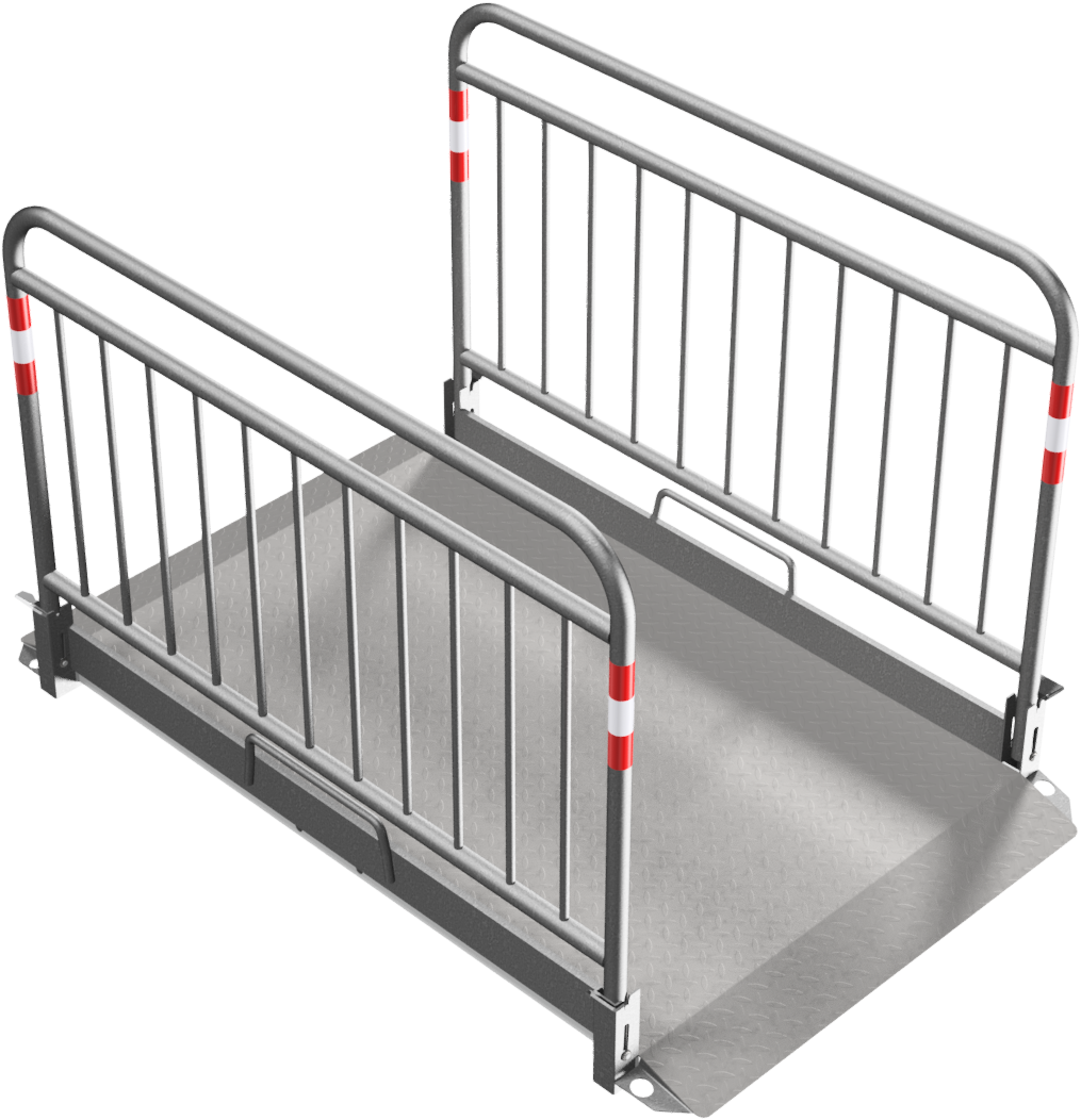 Schake Grabenbrücke  aus Aluminium  mit Sicherheitsgeländer   20280-S  Länge: ca. 1,80 m