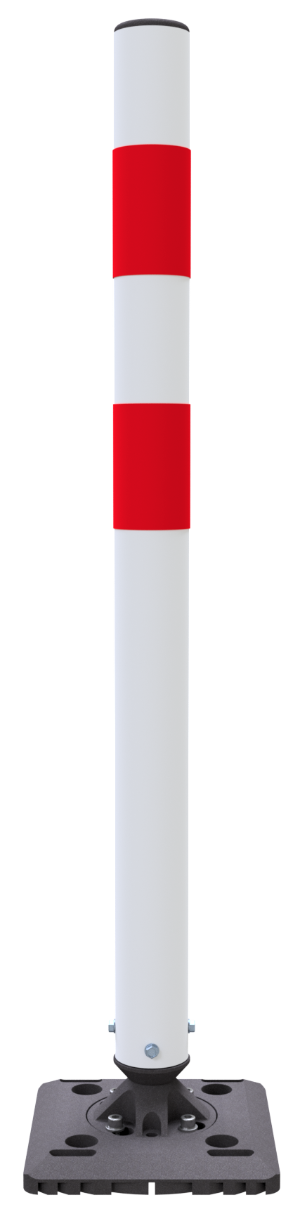 Schake 4260B KICKBACK © Poller Ø 60 mm mit Grundplatte zum Aufdübeln weiß mit rot refl. Streifen