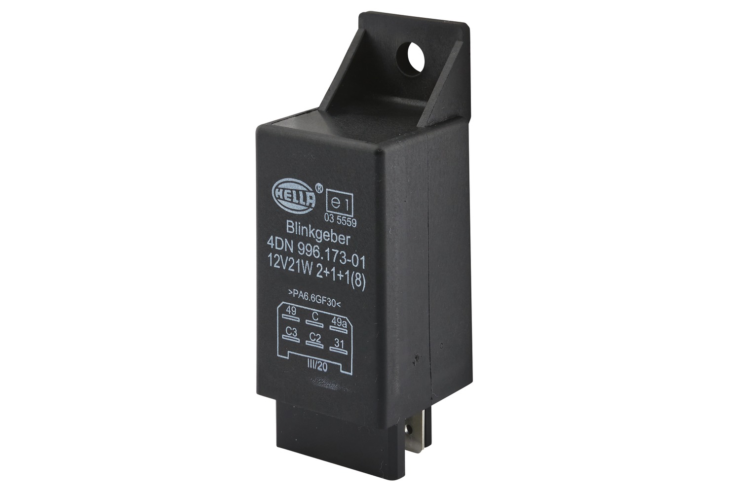 HELLA 4DN 996 173-017 Blinkgeber - 12V - 6-polig - Anbau/Bügelbefestigung - elektronisch - mit Halte