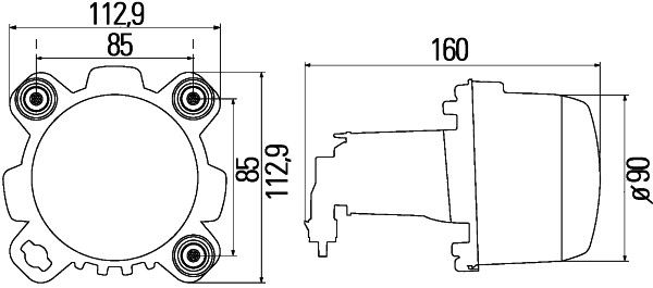 HELLA 1BL 247 042-197 DE-Hauptscheinwerfer - 90mm Performance - 24V - rund - Einbau - gehärtete Stre