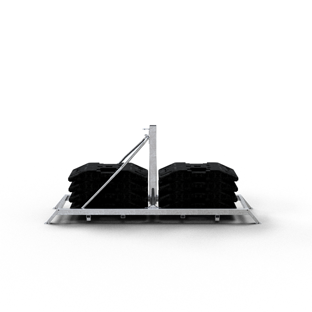 Schake 35301-1 Schilderständer  zur Aufnahme von 40 x 40 und 60 x 60 Schaftrohr Vorrichtung für 4 Fußplatten pro Seite