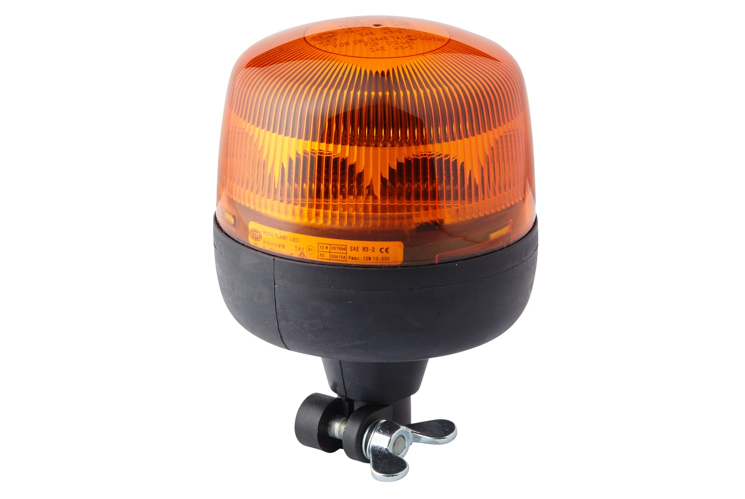 10102739a_AM0 HELLA 2XD 012 878-011 LED-Blitz-Kennleuchte - RotaLED - 12/24V - gelb - Rohrstutzen, flexibel - gelb