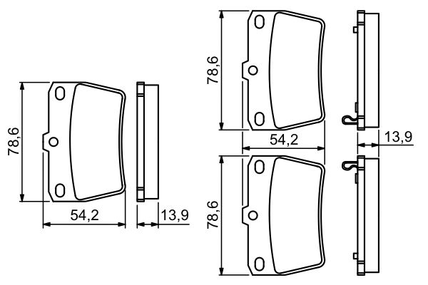 Bosch 0986494350 Bremsbelagsatz, Scheibenbremse
