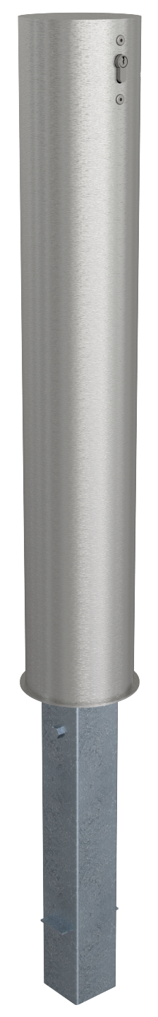 Schake 40154Z Edelstahlpoller Ø 154 mm herausnehmbar, mit Profilzylinderschloss und

drei Schlüssel, selbsteinrastende Verriegelung

mi Höhe Überflur ca. 900 mm