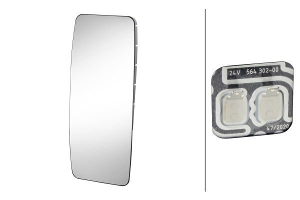 HELLA 9MX 564 305-002 Spiegelglas, Außenspiegel