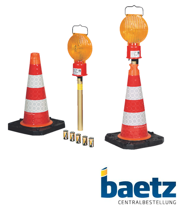 Xenon-Leitkegel-Blitz-Stab, ein/zweiseitig, Batterie