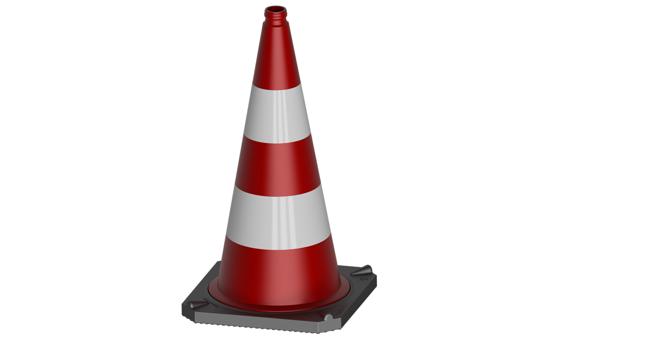 Schake 3L730RS2 Leitkegel zweiteilig       Höhe: 750 mm rot / weiß Folie Typ RA2/B