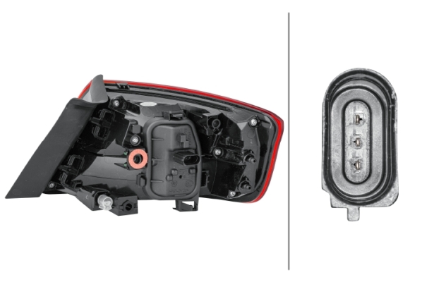 HELLA 2SD 012 521-061 Rearlight - LED - Dark/Red - Outer section/Upper section - right - für u.a. VW Tiguan (AD1