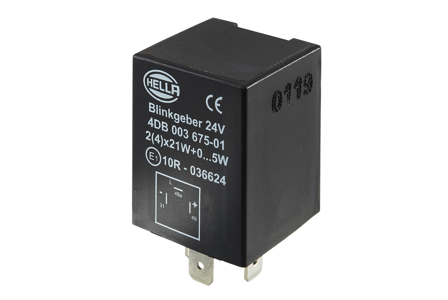 HELLA 4DB 003 675-011 Blinkgeber - 24V - 3-polig - gesteckt - elektronisch