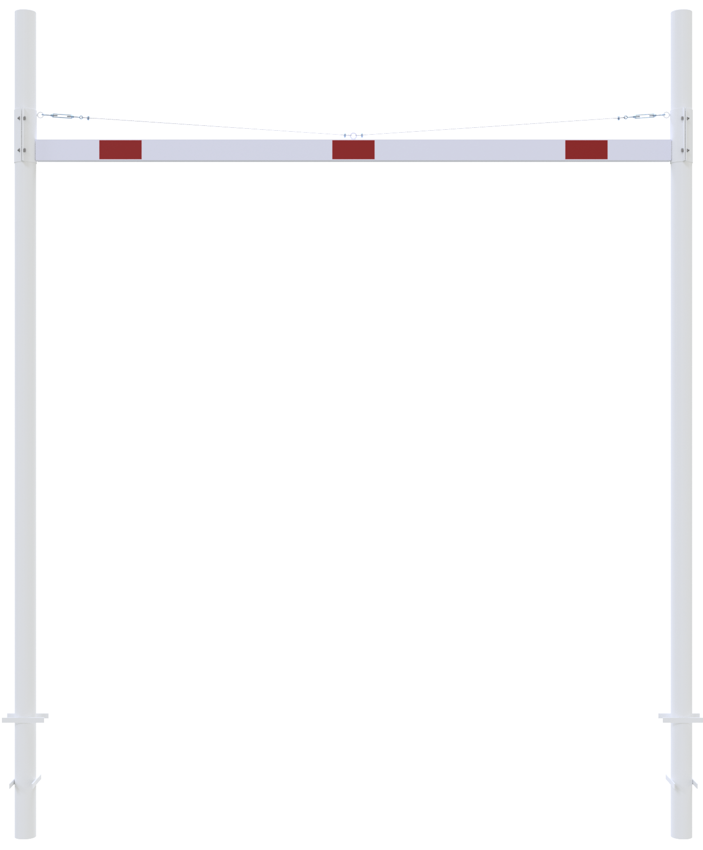 Schake 417_302B Höhenbegrenzer mit 2 Standpfosten Querrohrlänge: 3000 mm zum Einbetonieren ohne Barriere aus Alurohr