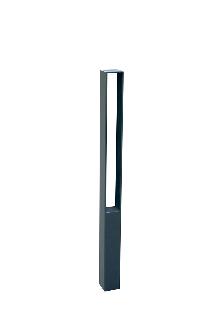 Schake 40731PB Stilpoller Stahlrohr 70 x 70 mm Serie 40731B ortsfest, für Dübelbefestigung

mit Bodenplatte 100 x 150 mm