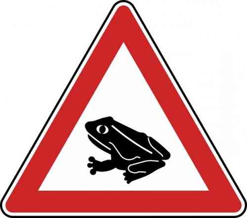 Verkehrszeichen Amphibienwanderung, Aufstellung rechts
