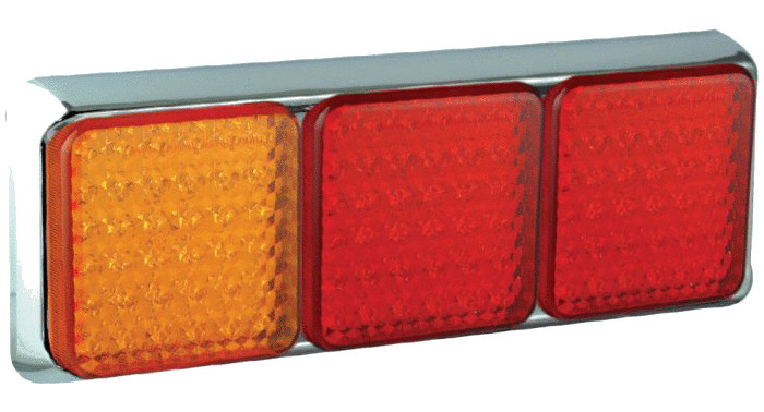 LED Kombinationsleuchte, 2 x Bremslicht, 2 x Schlusslicht, Blinker, Chrom, baetz Serie 125