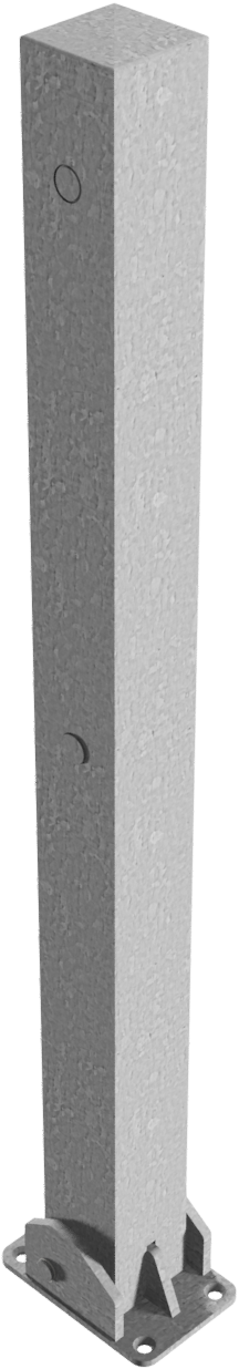 Schake Absperrpfosten, 70 mm x 70 mm, umlegbar, mit Dreikantverschluss oben | Beschaffenheit: feuerv