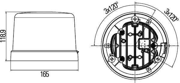 HELLA 2RL 011 484-001 Rundumkennleuchte mit rotierendem Warnsignal