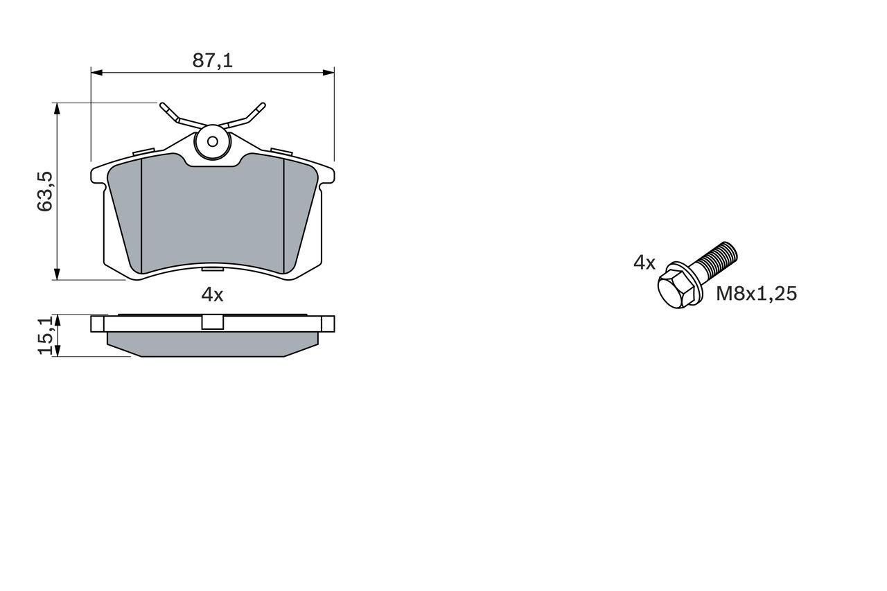 Bosch 0986424751 Bremsbelagsatz, Scheibenbremse
