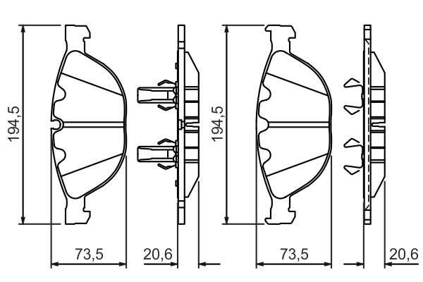 Bosch 0986494349 Bremsbelagsatz, Scheibenbremse