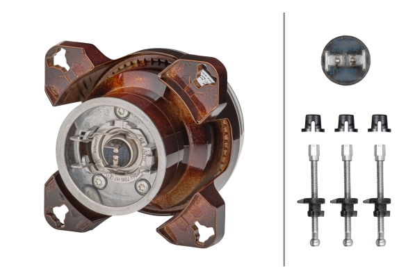 HELLA 1K0 008 191-047 FF/Halogen-Scheinwerfereinsatz, Fernscheinwerfer - 90mm Essential - 24V - rund