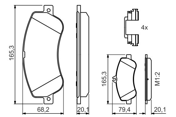Bosch 0986494648 Bremsbelagsatz, Scheibenbremse